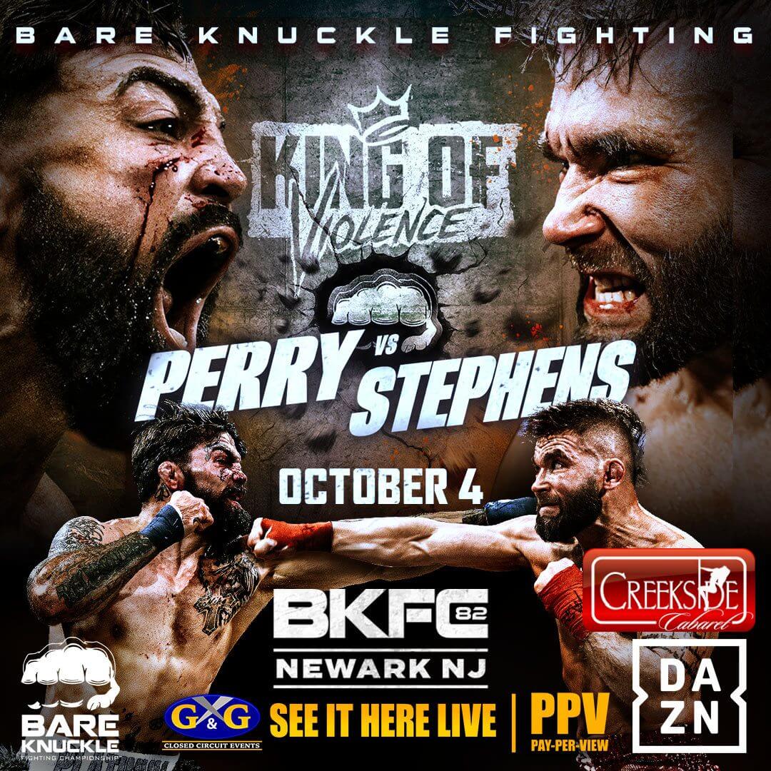 Boxing event poster featuring Perry vs. Stephens.
