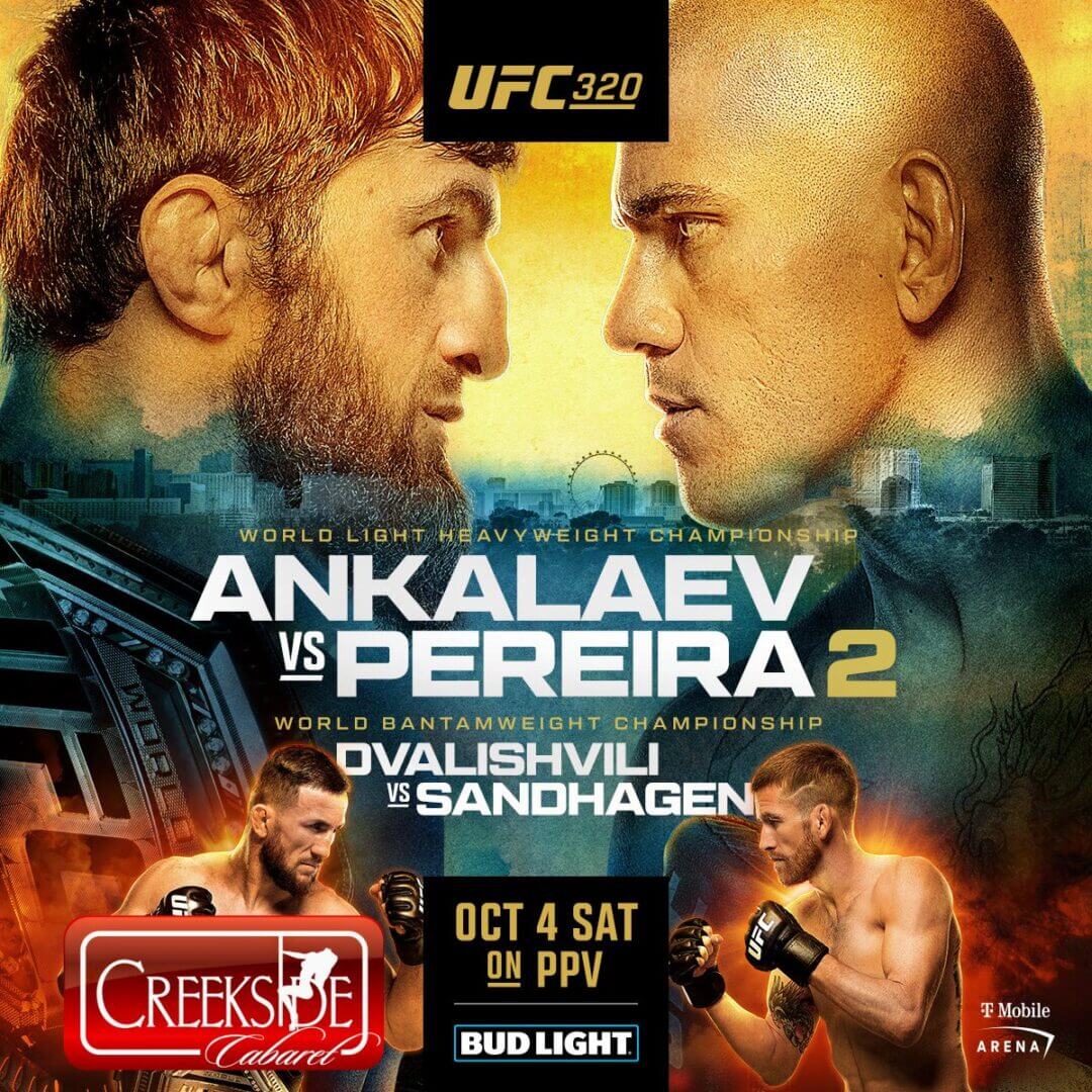 MMA fight poster featuring two matchups.