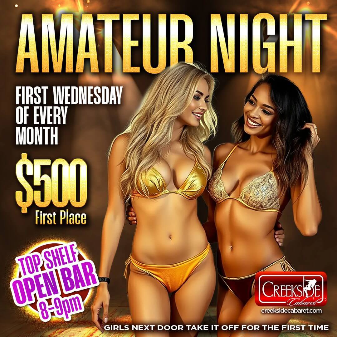 Amateur Night poster with women in gold bikinis