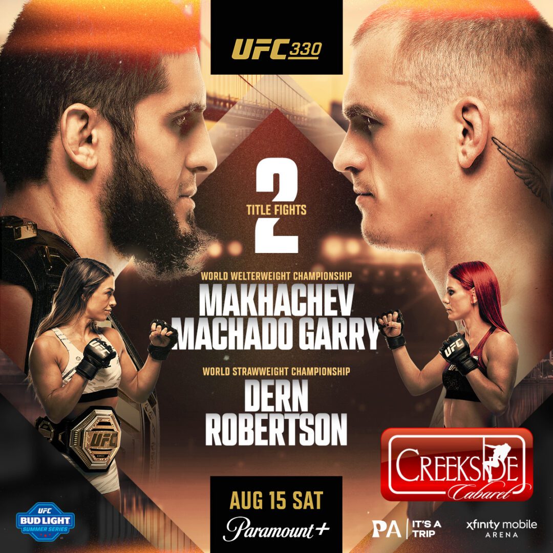 UFC fight poster with fighters facing off