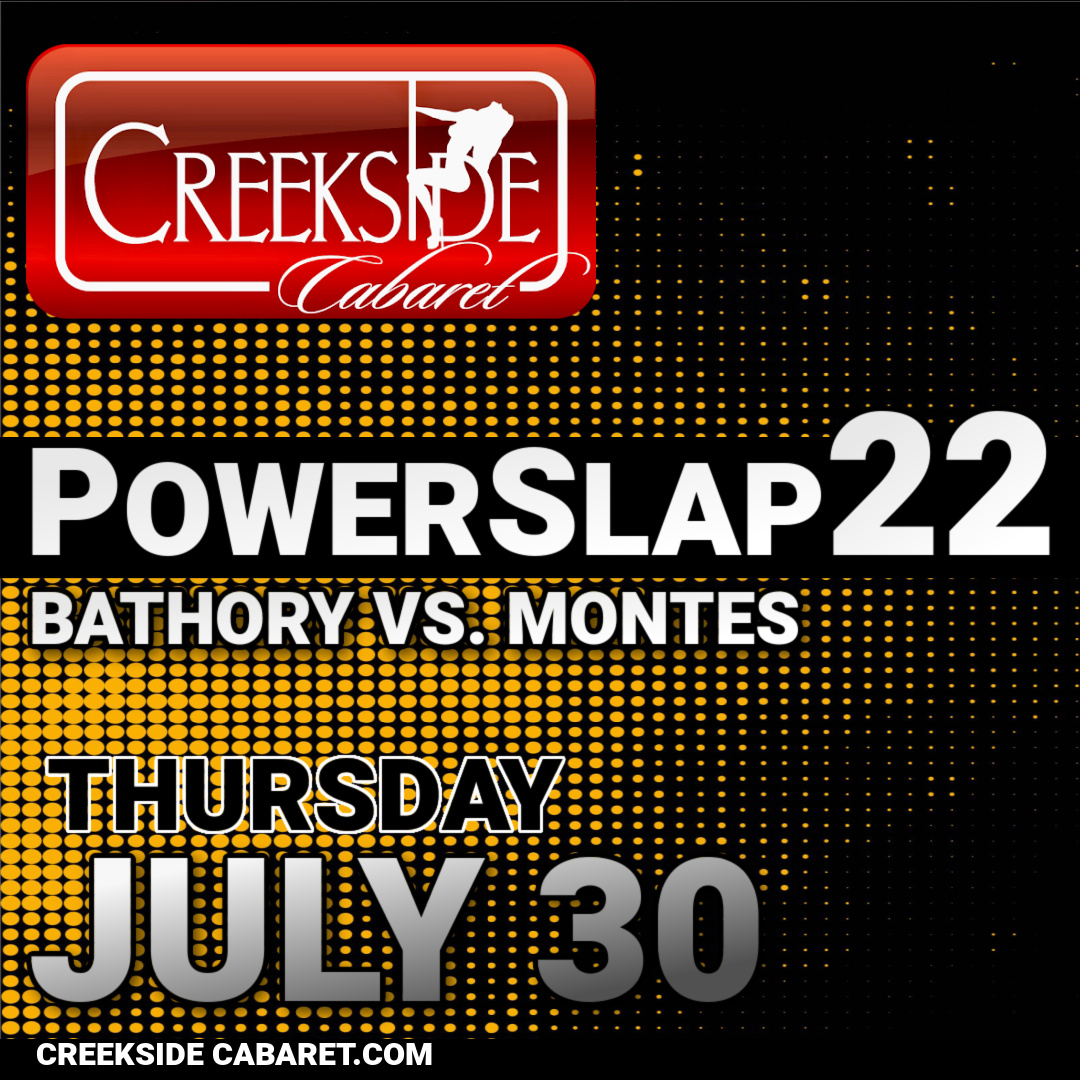 Promotional poster for PowerSlap22 event, July 30